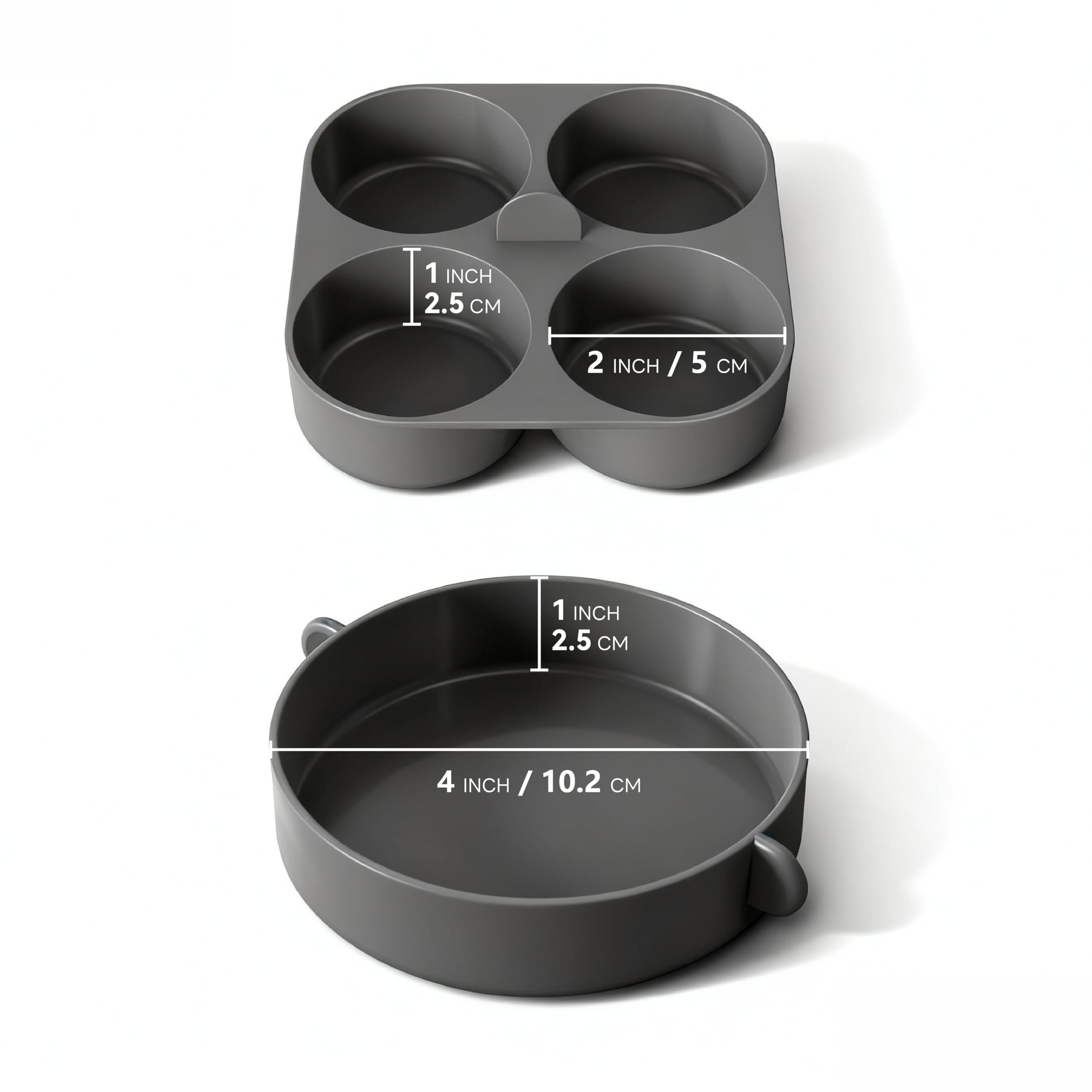 FineMade Silicone Egg Bite Molds for Instant Pot and Sous Vide Egg Bite Maker, 2 Pcs of 4 Inch Large Molds, 2 Pcs of 4-in-1 Mini Molds, Ideal for Breakfast Sandiwches, Healthy Snacks or Desserts