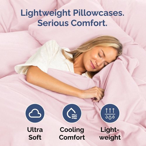 King Pillow Cases by [Brand Name] - Ultra Soft Hotel Quality Covers | Cozy, Wrinkle-Free & Fade Resistant - Lavender Pink - Set of 2