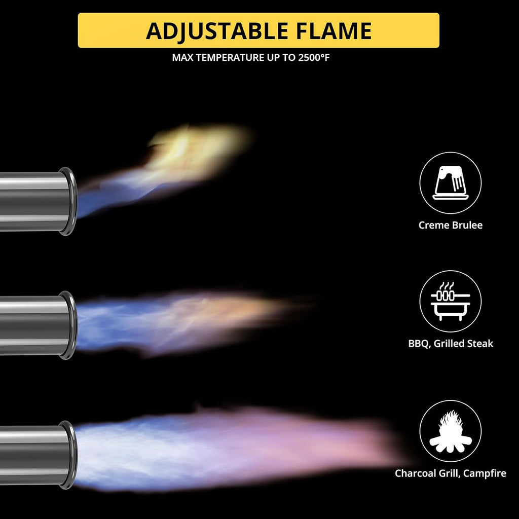 TBTEEK Cooking Torch Lighter - Adjustable Flame & Safety Lock for BBQ, Searing, and Desserts