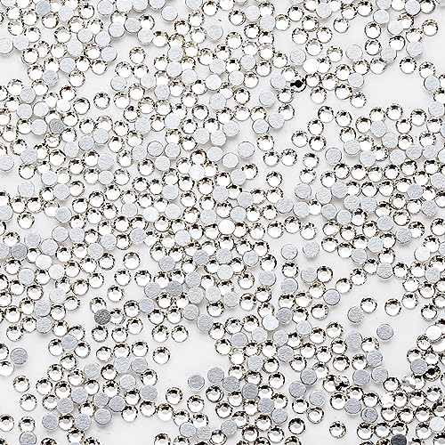 GAVIYE 1440Pcs White Crystal Glass Flatback Rhinestones 2.0mm SS6