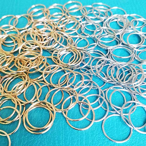 Metal Hair Braid Rings & Hoops for Dreadlocks (200 Pack, Gold & Silver)