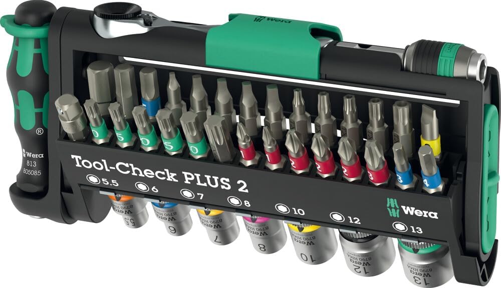 Wera Tool-Check PLUS 2 - 39-Piece Tool Set with Compact Design and Versatile Functionality