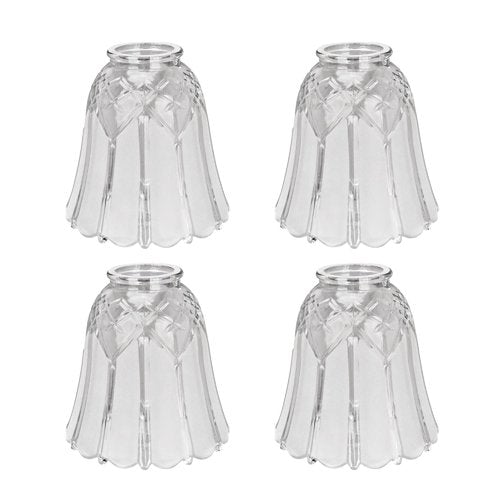 Aspen Creative 23107-4 Transitional Clear & Sandblasted Ceiling Fan Replacement Glass Shade, 2-1/8" Fitter, 5" Diameter x 5" Height, 4 Pack