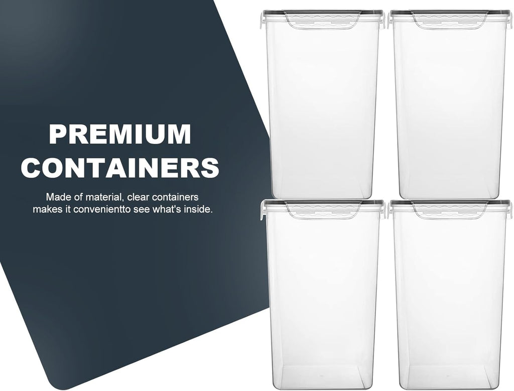 MCIRCO Extra Large 7QT Airtight Food Storage Containers - 4-Piece Set with Measuring Cups & Labels