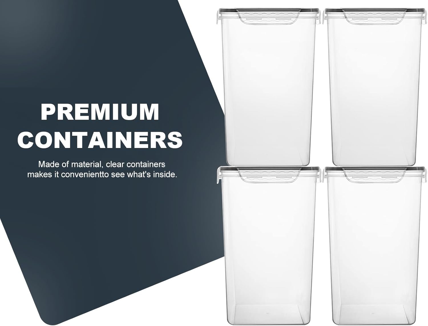 MCIRCO Extra Large 7QT Airtight Food Storage Containers - 4-Piece Set with Measuring Cups & Labels