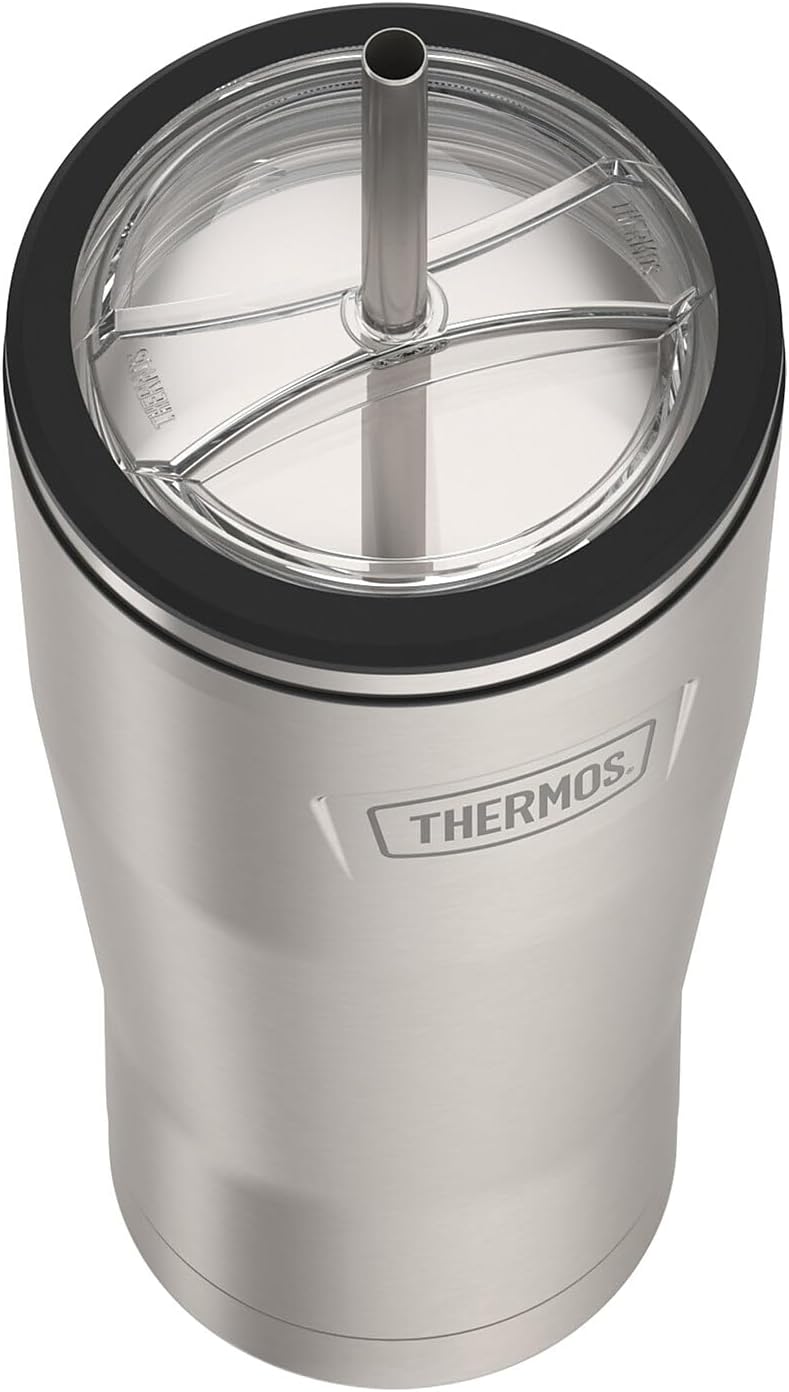 THERMOS Icon Series Stainless Steel Cold Tumbler - 24 Ounce, Matte Finish, Vacuum Insulated with Lid & Straw