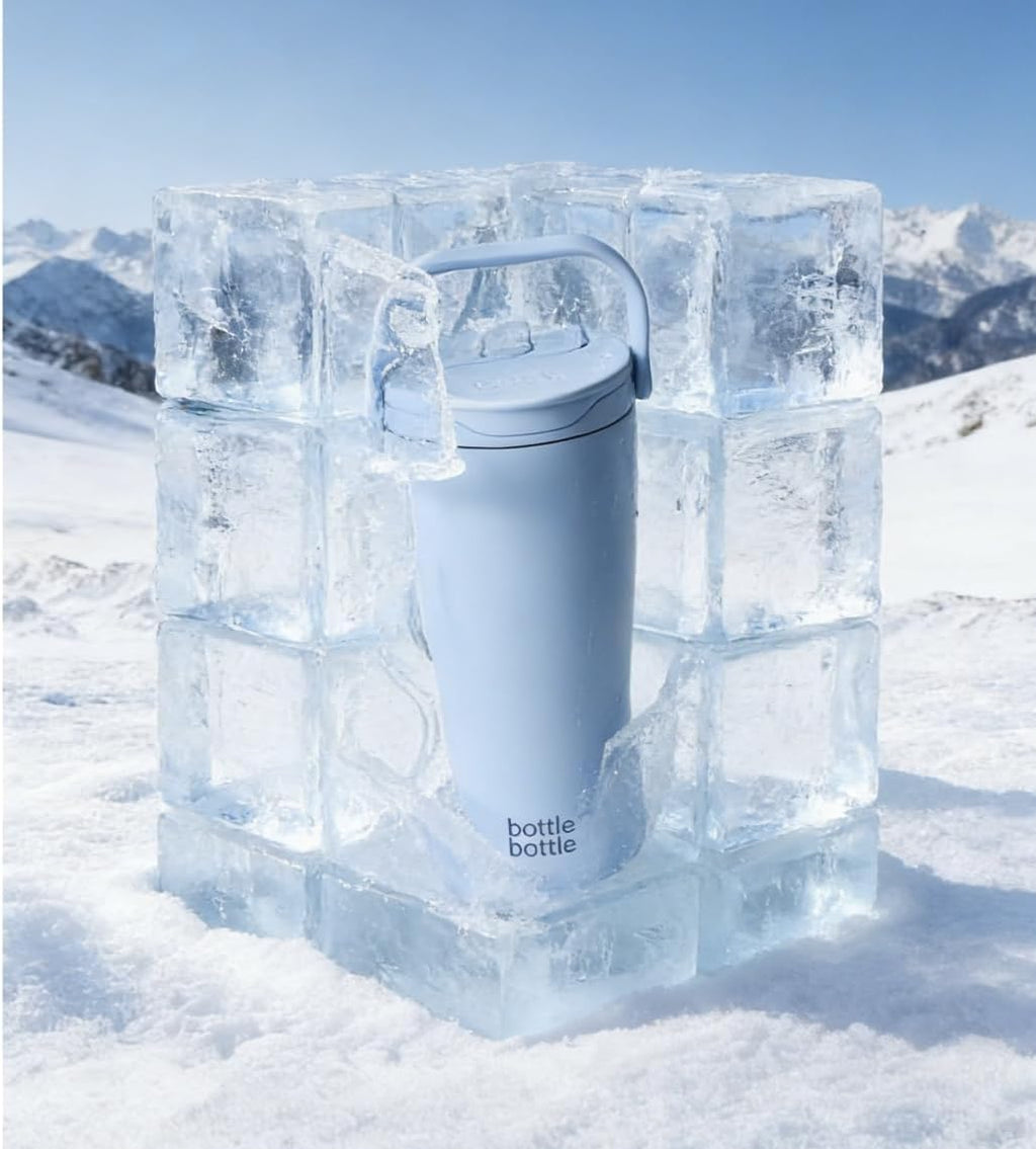 BOTTLE BOTTLE Insulated 30oz Tumbler - Leak-Proof Stainless Steel with Handle & Straw Lid | BPA-Free for Hot & Cold Drinks (Blue)