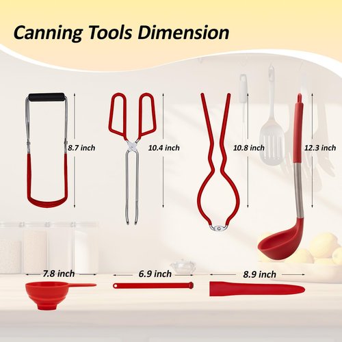 Johaus Stainless Steel Canning Pot with Rack & Lid, 21.5 QT Water Bath Canner for Canning, Complete Canning Supplies Starter Kit with Tools, Funnel, Jar Lifter, Tongs for Beginners and Home Use
