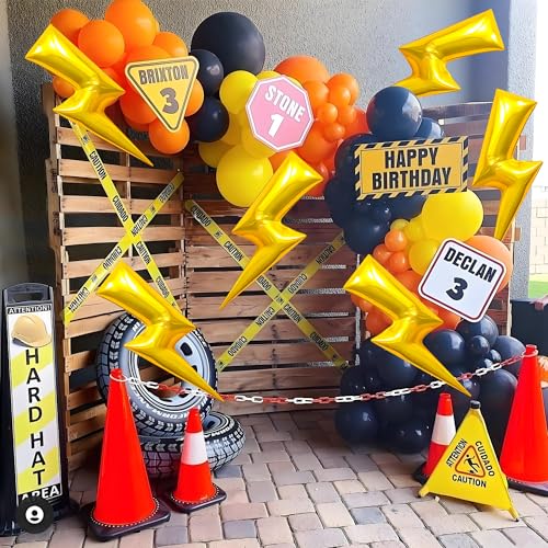 6Pcs 36-Inch Flash Lightning Bolt Foil Balloons for Superhero Party Decor