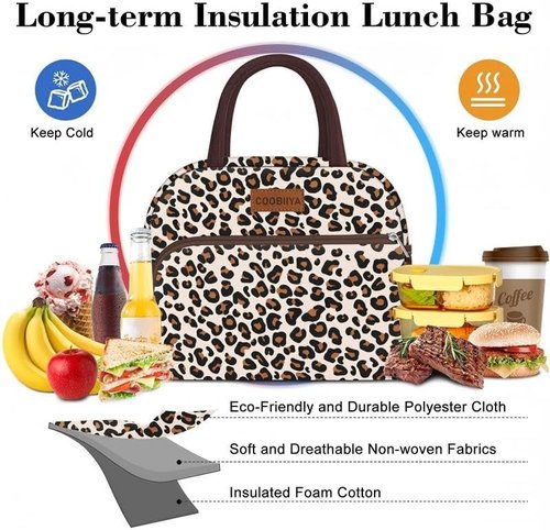 Coobiiya Insulated Lunch Box Tote - Leakproof, Reusable Lunch Bag for Work/Travel | Large Capacity