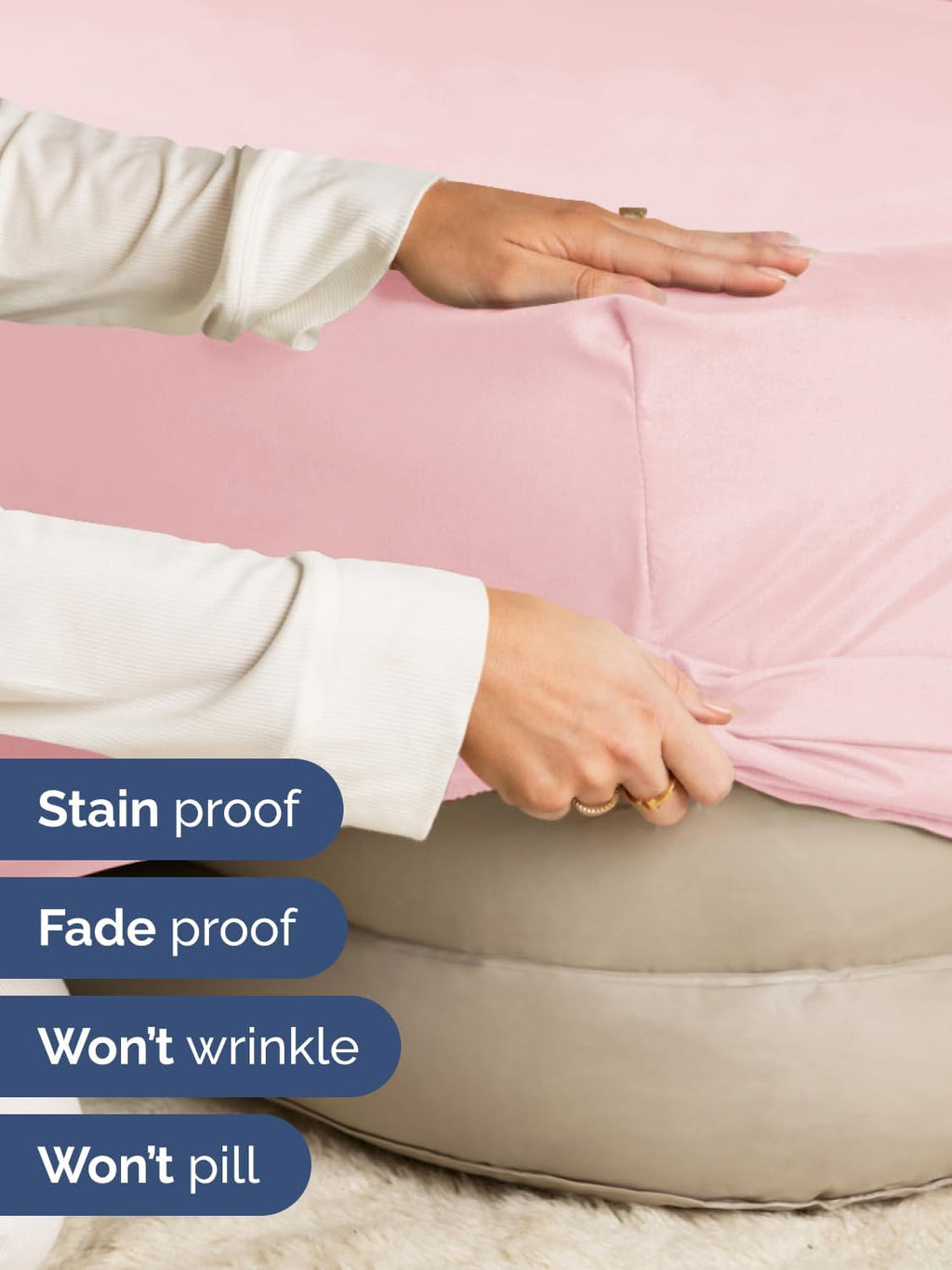 Skiennix Extra Deep Queen Fitted Sheet - Ultra Soft & Breathable - Fits 18-24 Inch Mattresses - Baby Pink