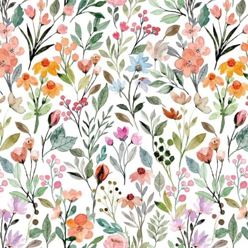 GaliGali Watercolor Floral Shelf Liner, Peel & Stick Removable 17.3"x118"