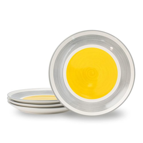 Wisenvoy Plates and Bowls Sets Ceramic Dinnerware Sets Plate Set Porcelain Dishes Set for 4 Dinner Plates