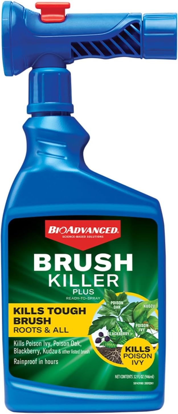 BioAdvanced Brush Killer Plus - Ready-to-Spray Weed Killer, 32 oz | Effectively Eliminates Tough Brush & Poison Ivy
