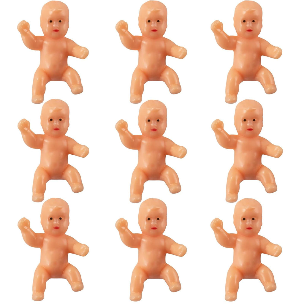 ZZYFGH 48 PCS King Cake Babies, 1.2 Inch Mini Plastic Babies for King Cake Baby Shower, My Water Broke Ice Cube Game, King Cake Baby for Party Decorations