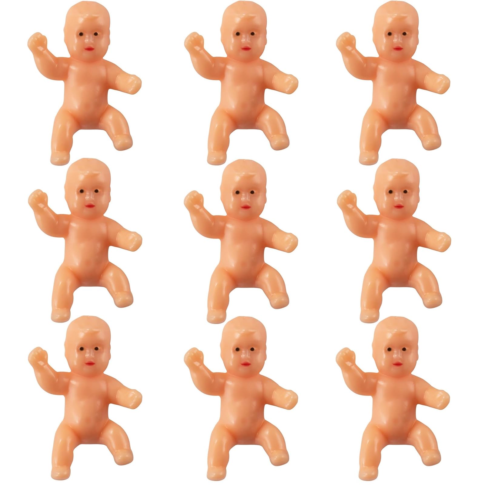 ZZYFGH 48 PCS King Cake Babies, 1.2 Inch Mini Plastic Babies for King Cake Baby Shower, My Water Broke Ice Cube Game, King Cake Baby for Party Decorations