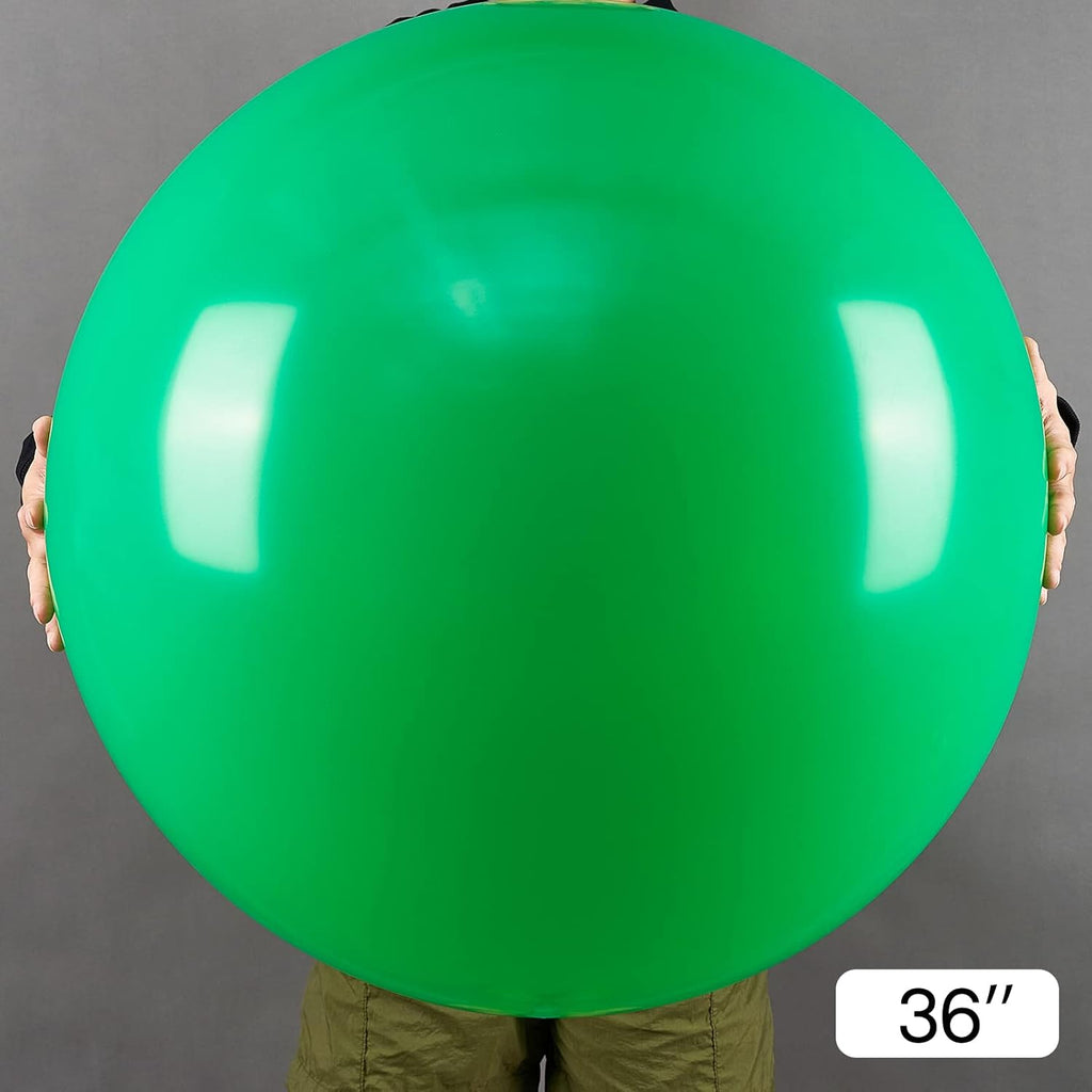 PartyWoo Green Balloons - 36 Inch Latex Helium Balloons for Birthday & Baby Shower Decor | 4pcs