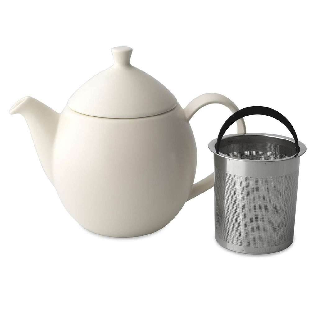FORLIFE Dew Teapot with Basket Infuser, Natural Cotton, 32 oz/946ml