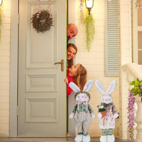 LYFJMUS Easter Bunny Decorations - 30-Inch Large Standing Rabbit Statues for Spring Home Decor | 2 Pack