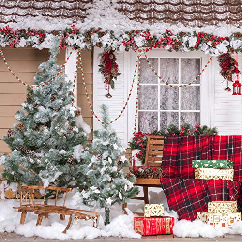 15ft Christmas Beaded Garland with Candy Cane Design for Holiday Decorations