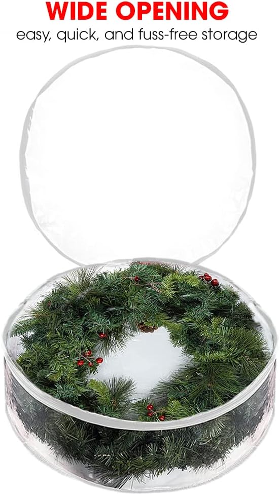 ProPik Christmas Wreath Storage Bag - 30" Waterproof PVC Container | 2 Pack with Handles