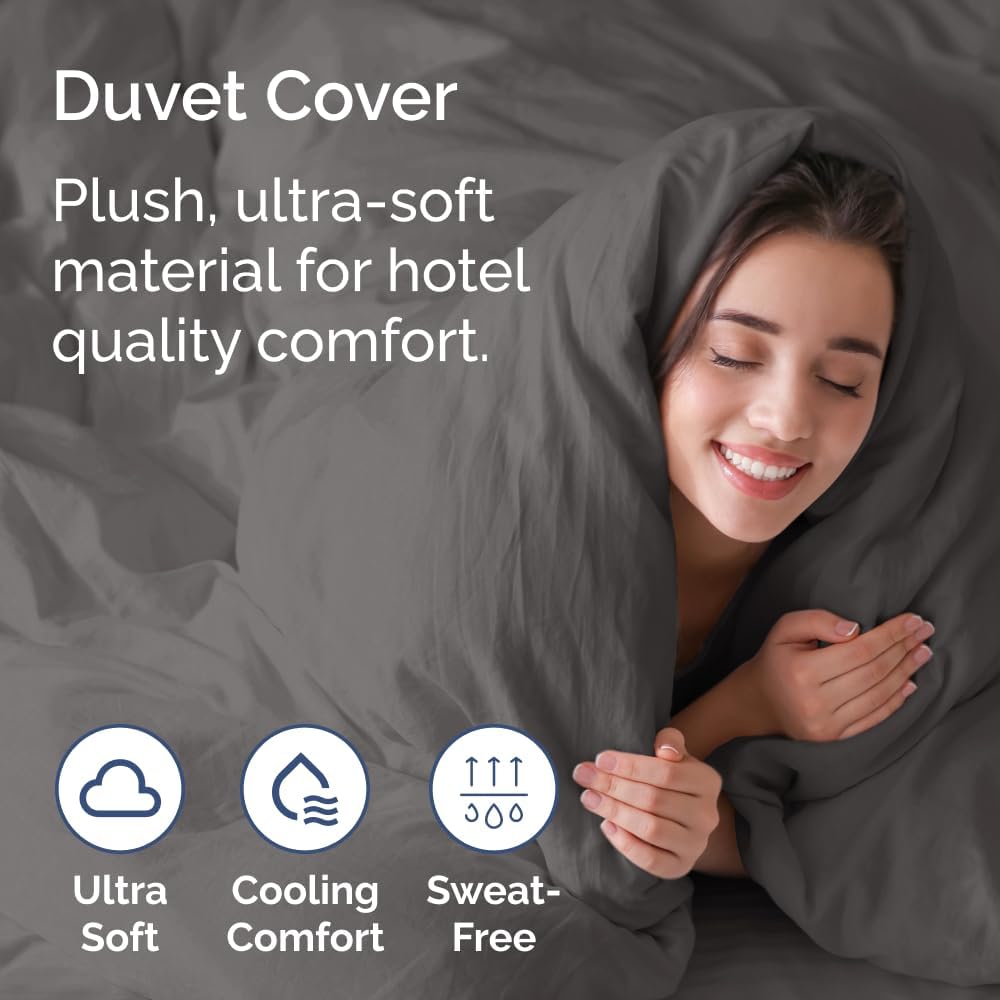 Regine Switzerland 6-Piece Dark Grey Queen Bed Sheet Set - Extra Deep Pockets, Soft & Wrinkle-Free