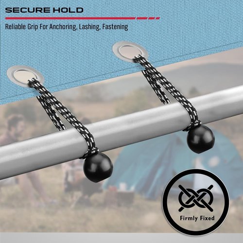 Ball Bungee Cord | 52 PCS Heavy-Duty 6-Inch Elastic Bungee Balls for Tarp Tie Down & Canopy