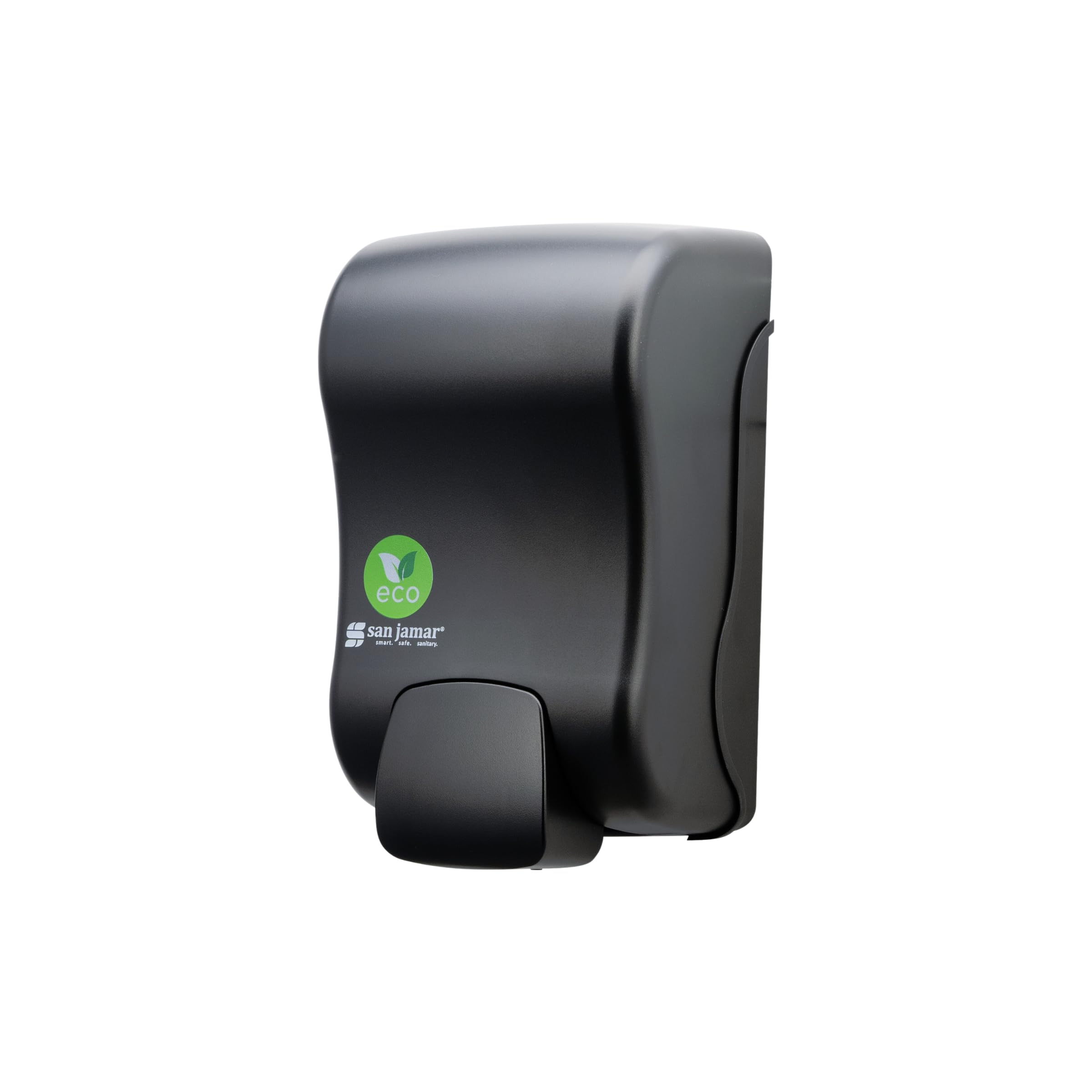 San Jamar Ecologic Rely Recycled Plastic Manual Liquid Soap Dispenser, Liquid Dispenser, Wall Mounted Dispenser with Zero Waste for Home and Business, 900 Ml, Black