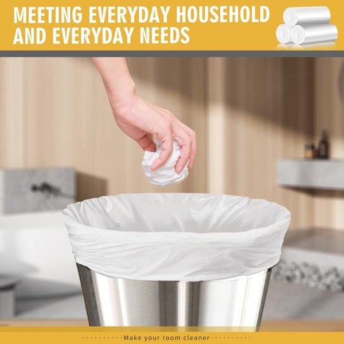 105 Count Small Trash Bags - 4 Gallon Unscented Garbage Can Liners for Bathroom & Kitchen