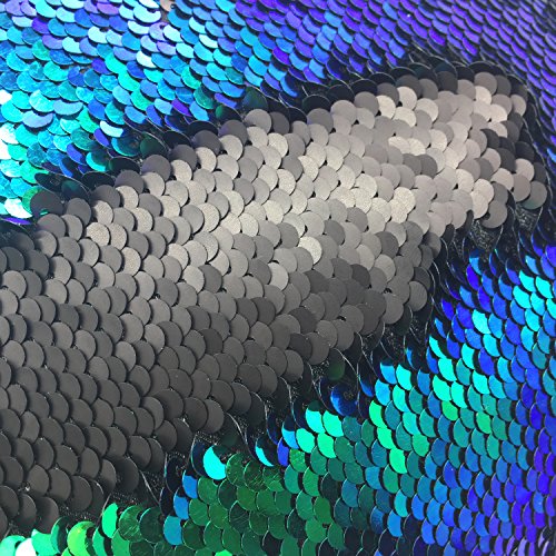 YOUR SMILE Mermaid Throw Pillow Cover - Reversible Sequins, 16"x16", Green/Black