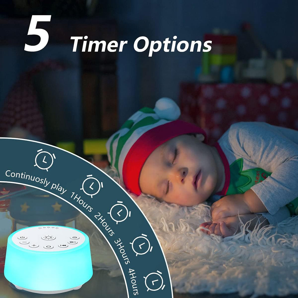 Skiennix Color Noise Sound Machine - 10 Colors, 25 Soothing Sounds, Adjustable Brightness | Perfect for Adults & Kids