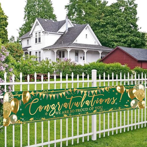 Green and Gold Graduation 2026 Banner | Congrats Grad Yard Sign