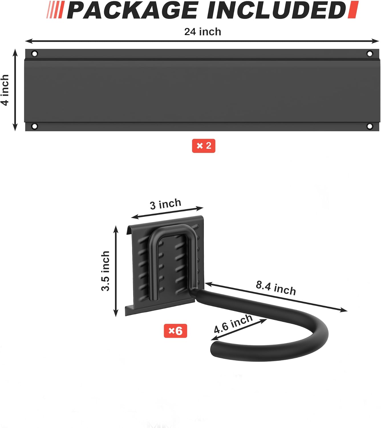 Ultrawall Stainless Steel Bike Storage Rack - Wall-Mounted Hanger for 6 Bikes | Holds Up to 300lbs, Black