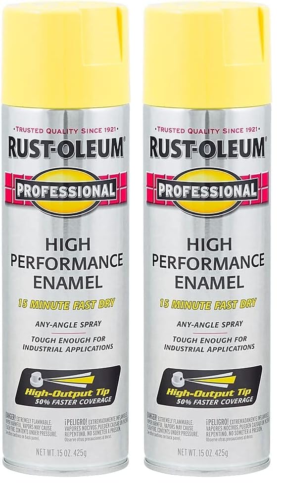 Rust-Oleum 15 Oz Professional Enamel Spray Paint - Gloss Safety Yellow (Pack of 2)