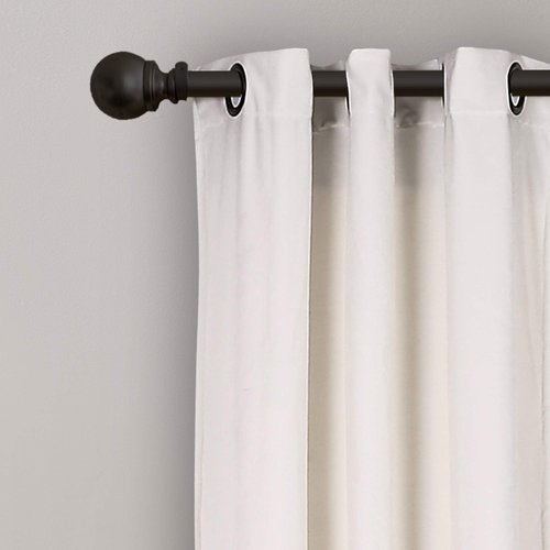 Lush Decor Prima Velvet Curtains Color Block Light Filtering Window Panel Set for Living, Dining, Bedroom (Pair), 38" W x 84" L, White & Navy