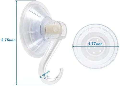 1st Choice Clear Plastic Suction Cup Hooks - Ultra Heavy Duty, Waterproof & Traceless | 6 Pack for Bathroom & Kitchen