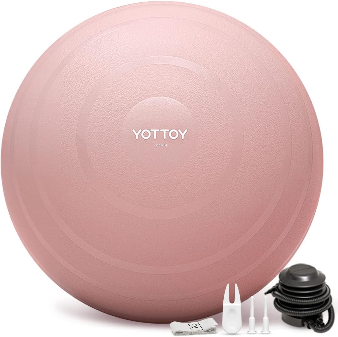 YOTTOY Anti-Burst Exercise Ball - Extra Thick Yoga & Fitness Ball for Pregnancy and Therapy