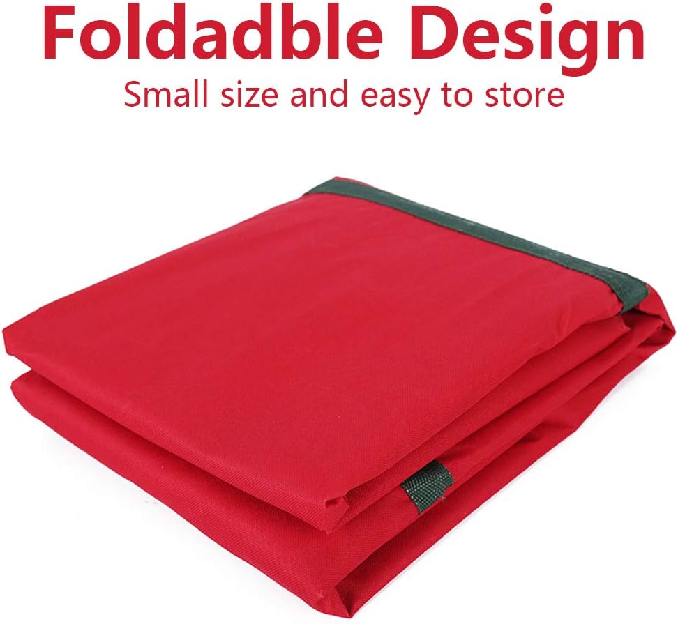 Skiennix Christmas Tree Storage Bag - Heavy Duty 600D Oxford for 7.5 Ft Trees | Durable Red Design with Dual Zipper & Handles