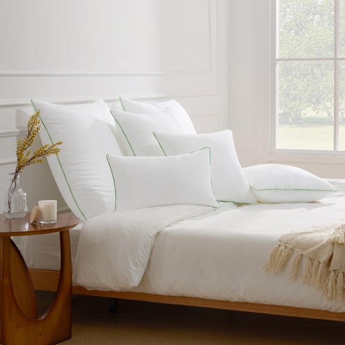 Ashler Home Deco 12x20 Pillows Insert (Set of 2) - Throw Pillow Inserts with 100% Cotton Cover - Lumbar Pillow Sofa Stuffer Pillow Inserts -Decorative White Couch Pillow