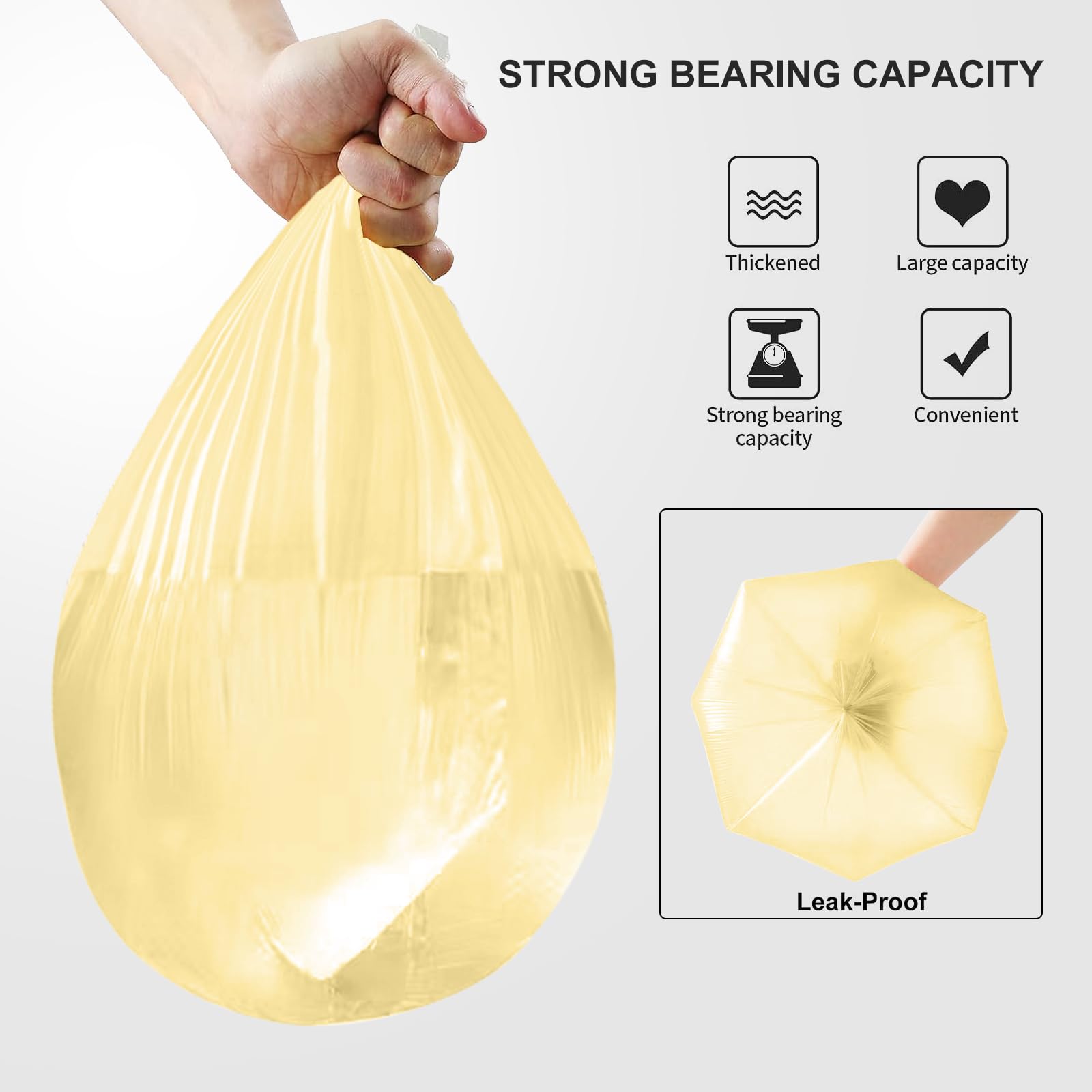 4-6 Gallon Gold Small Trash Bags 4 Gallon up to 6 Gallon Strong Garbage Bags Strong Disposable, Unscented Leak-proof Trash Bags for Cars Boat Office Bathroom Bedroom Kitchen Waste Basket Liner