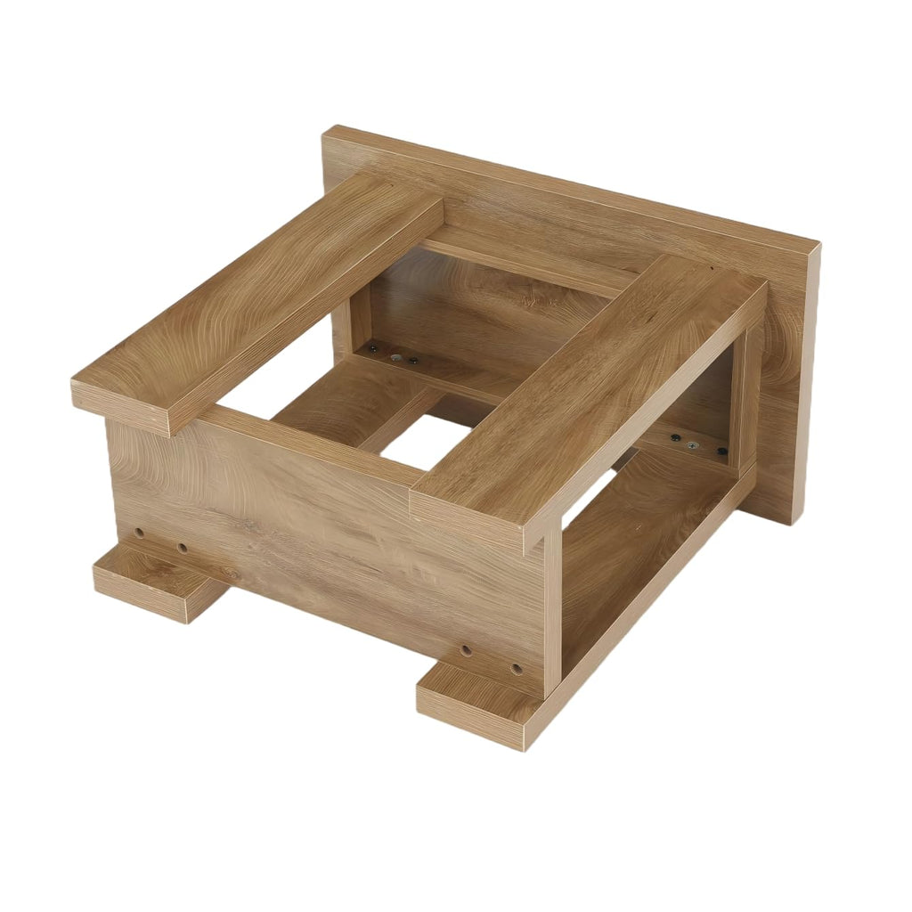 LITTLE TREE 2-Tier Side Table, Farmhouse End Table with Storage Shelves, Small Nightstand Wooden Beside Table Bed Side Table for Small Spaces, Living Room, Bedroom, Light Brown
