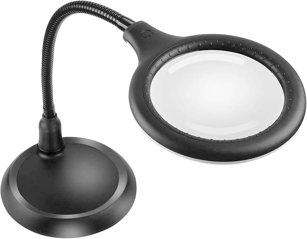 Skiennix 5X Magnifying Glass with Light - Dimmable Hands-Free Magnifier for Reading & Crafts