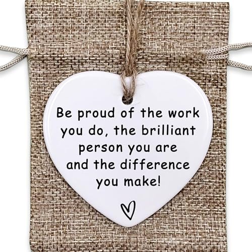 Ceramic Heart Ornament - Thank You Gift for Coworkers & Teachers