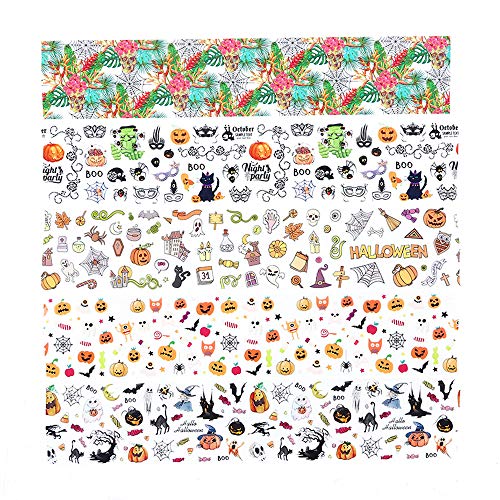 Halloween Nail Art Foil Transfer Stickers Set 10 Pcs Pumpkin Ghost Decals