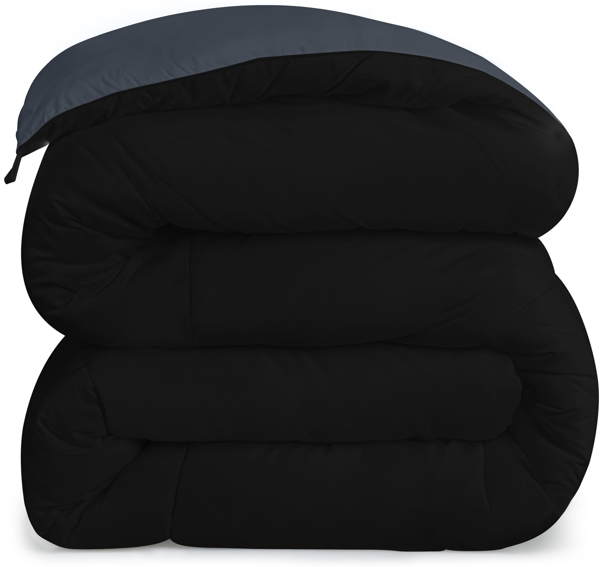 Utopia Bedding Comforters King Size, All Season Duvet Insert, Down Alternative Box Stitched Bed Comforter with Corner Tabs, Machine Washable (Black/Grey)