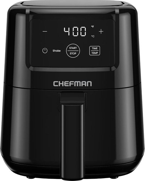 CHEFMAN 2 Qt Mini Air Fryer - Compact Digital Air Fryer with Nonstick Basket & Timer - Black