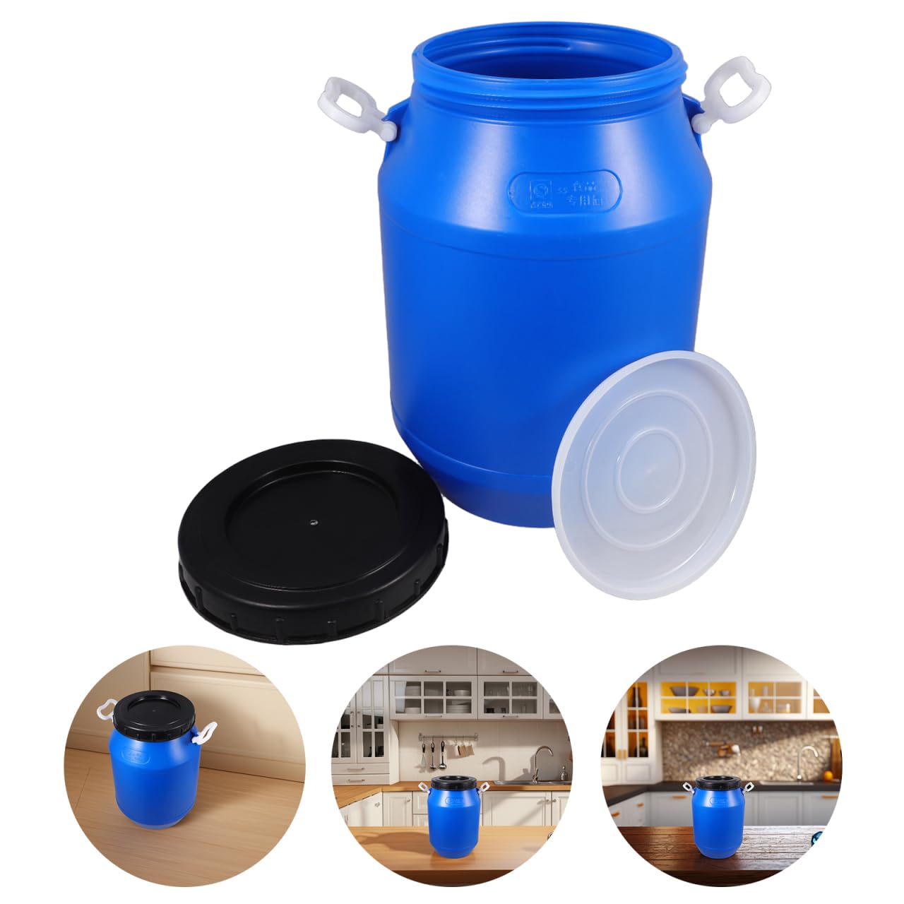 ULTECHNOVO Large Food Storage Bucket with Lid 17.71X11.81X11.81In Airtight Enzyme Barrel for Fermenting Ingredients Thick Safe Plastic Container with Handle for Pantry and Household Use