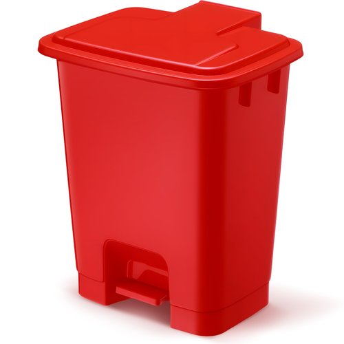 Yiyiring 1pcs 5 Gallon Red Step on Trash Can Hands-Free Waste Bin with Odor Control Lid Touchless Sanitary Use Garbage Can for Lab Dental Home Clinic Office