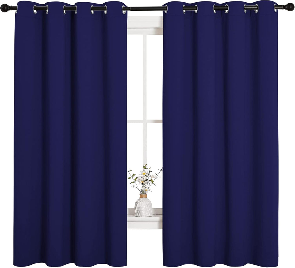 NICETOWN Blackout Curtains - All Season Thermal Insulated Grommet Drapes for Kids' Room | Royal Blue, 55 x 68 Inches
