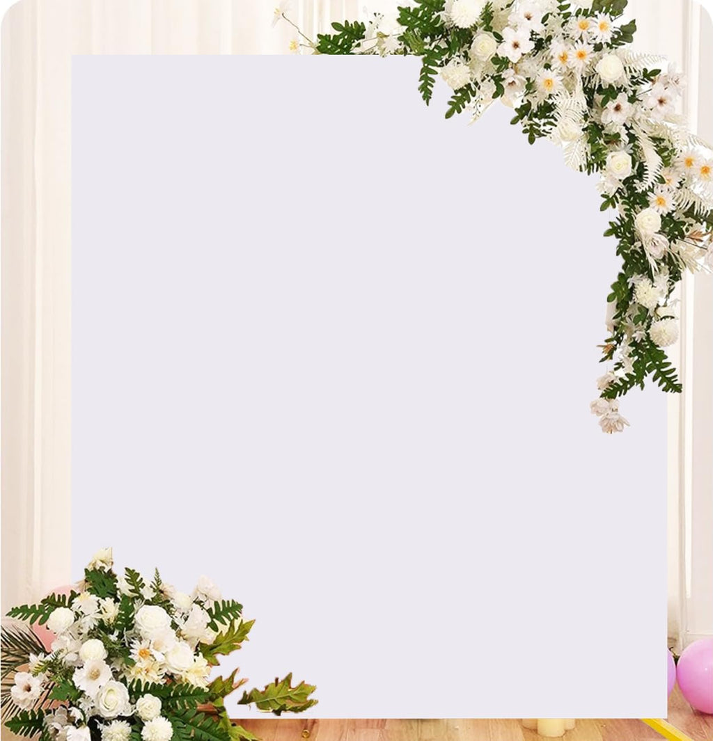 Skiennix 6.6 x 6.6 FT White Spandex Backdrop Cover - Perfect for Weddings, Parties & Photography